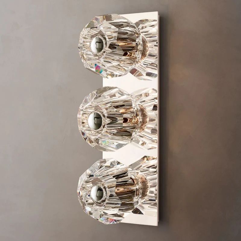 Kristina Clear Glass Linear Short Bathroom Wall Sconce