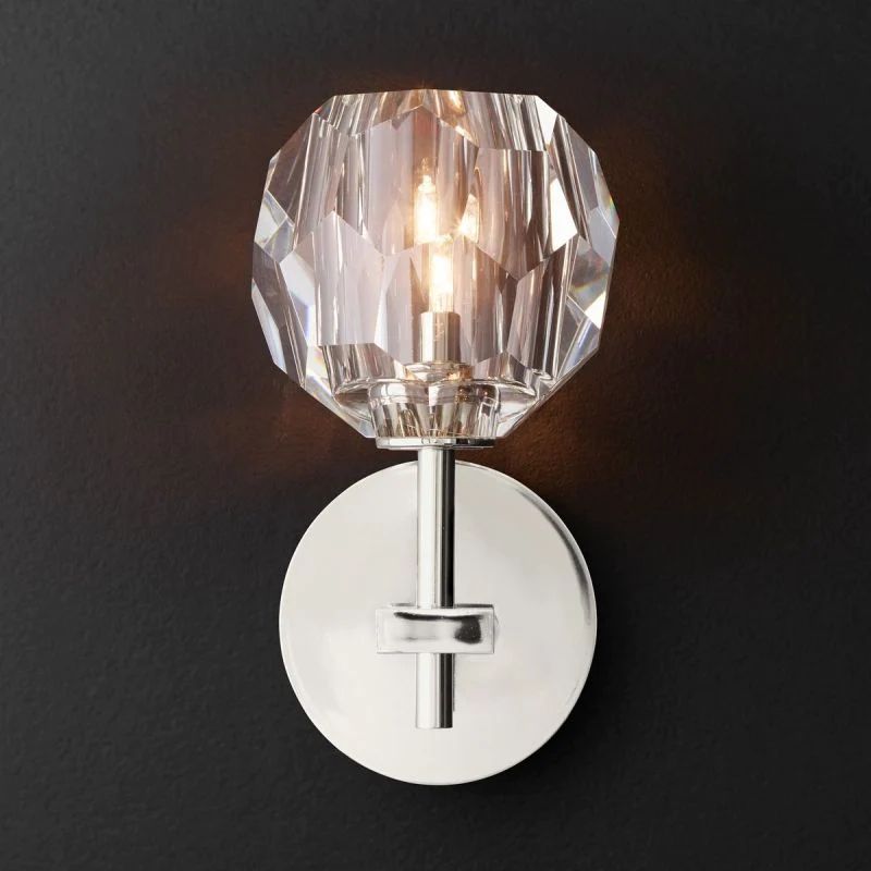 Kristina Clear Glass Short Bedroom Wall Sconce