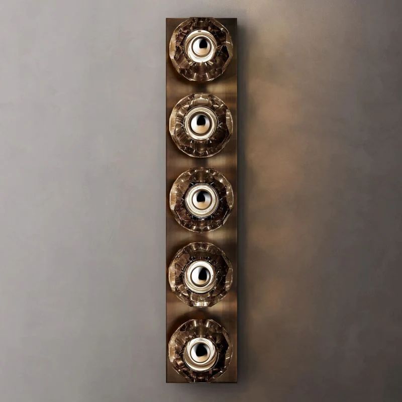 Kristina Smoke Glass Linear Grand Bathroom Wall Sconce