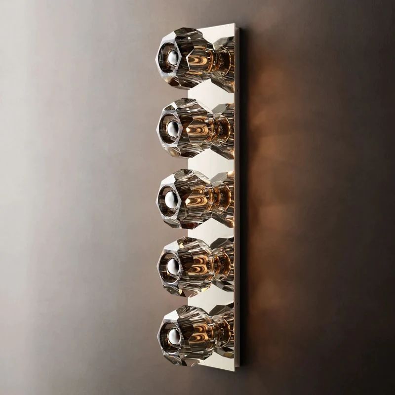 Kristina Smoke Glass Linear Grand Bathroom Wall Sconce