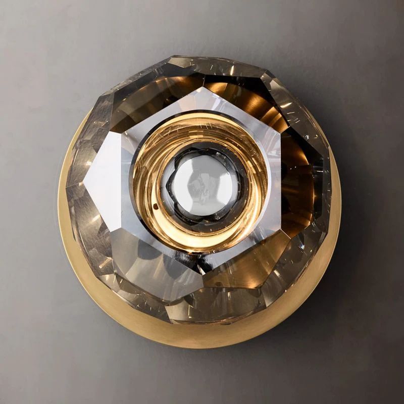 Kristina Smoke Glass Petite Bathroom Wall Sconce