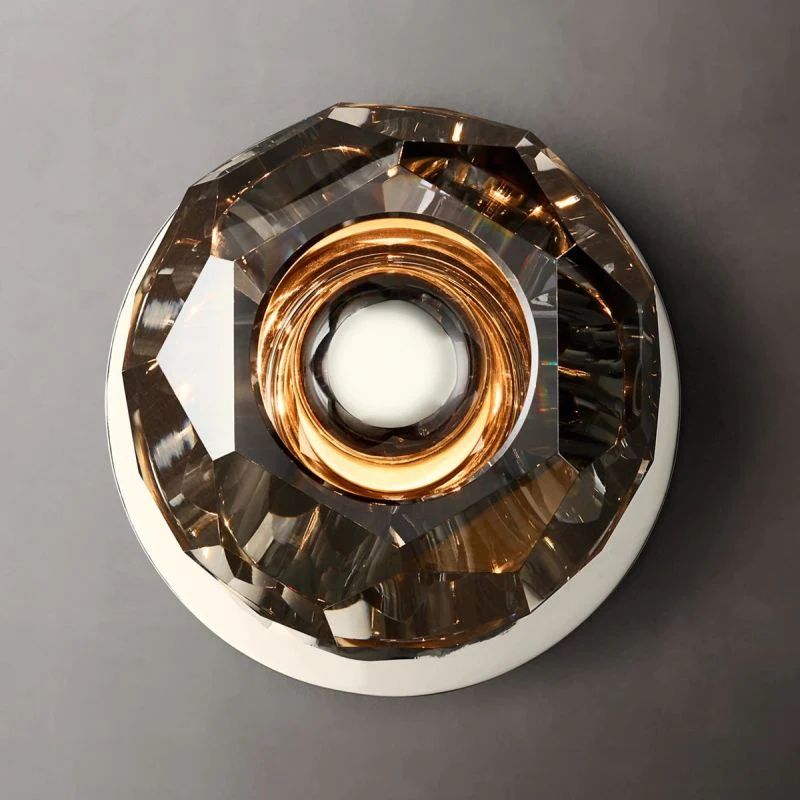 Kristina Smoke Glass Petite Bathroom Wall Sconce