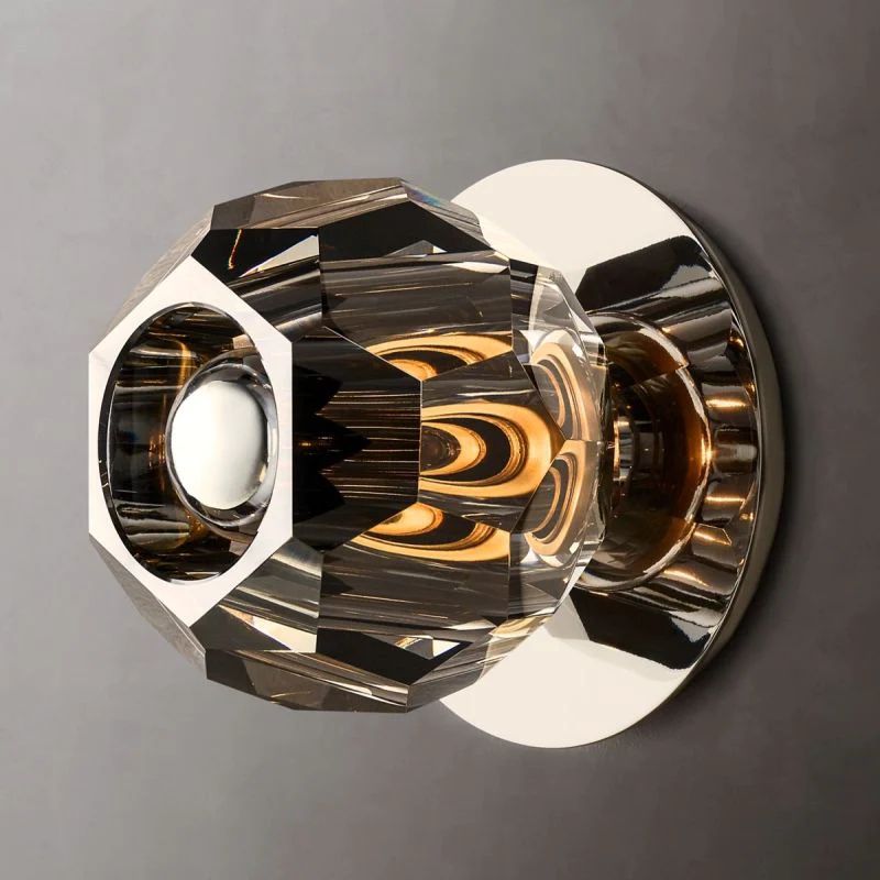 Kristina Smoke Glass Petite Bathroom Wall Sconce