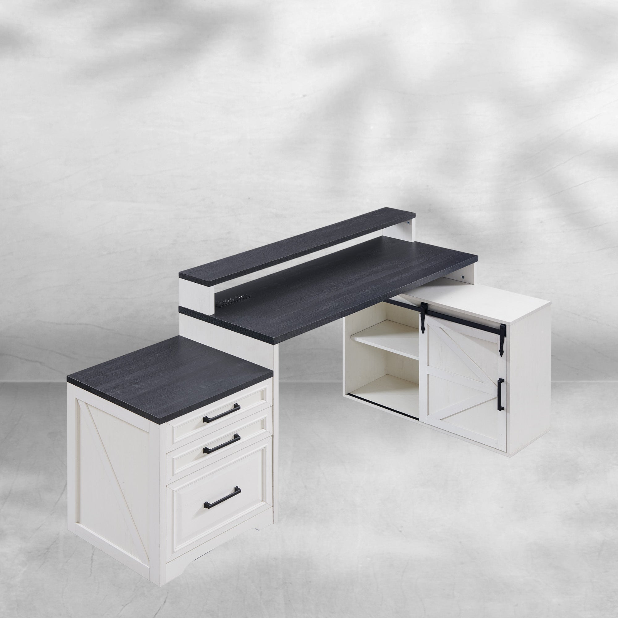 67 Inch Modern Farmhouse Computer Desk with File Cabinet