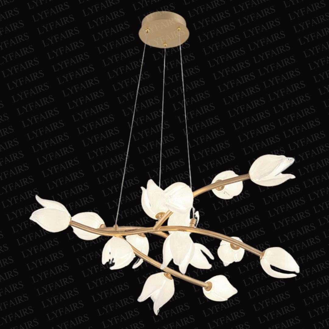 Luster Gaze Verdant Bloom Glass Branch Chandelier - Background Shot