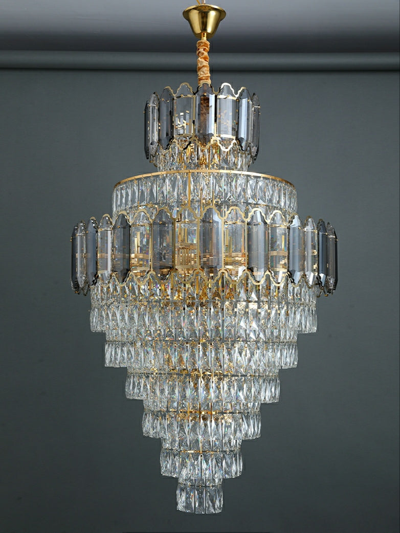 Luster Gaze Grand Radiance Round K9 Crystal Chandelier - Background Shot