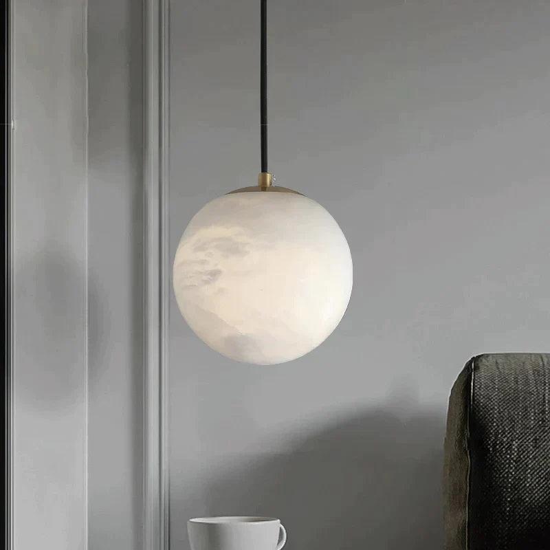 Larry Alabaster Ball Pendant Light For Kitchen Island