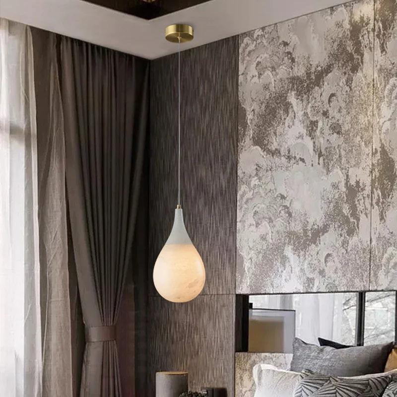 Larry Alabaster Rain Modern Pendant Light