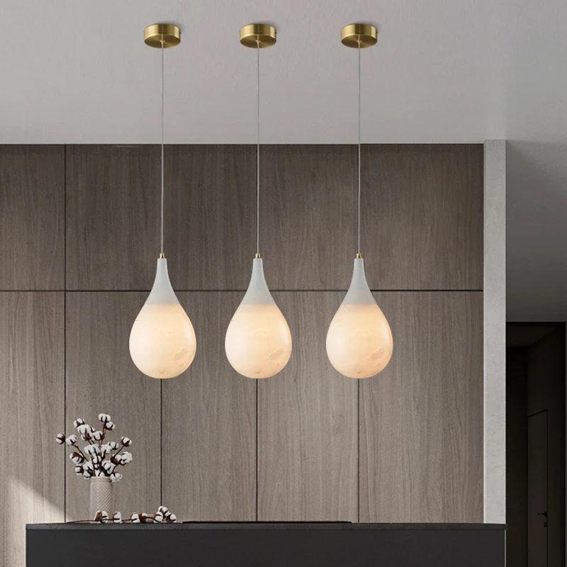 Larry Alabaster Rain Modern Pendant Light