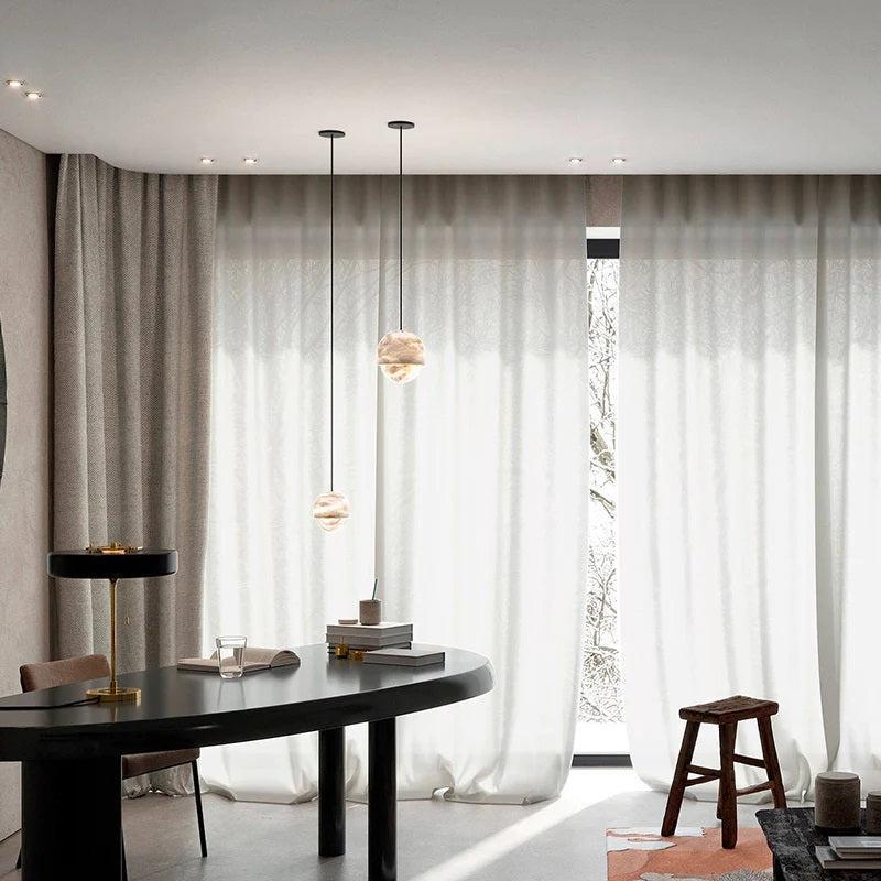 Larry Alabaster Island Pendant Light, Alabaster Pendant Lamp Besides Bed