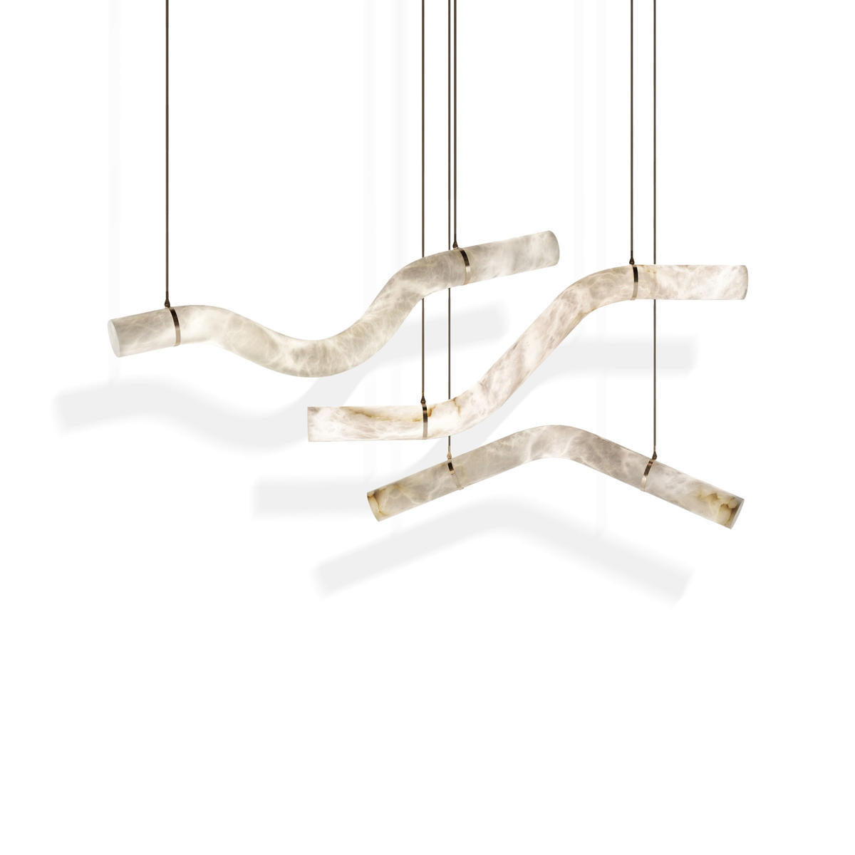 Alabaster Curved Chandelier Herman Lighting