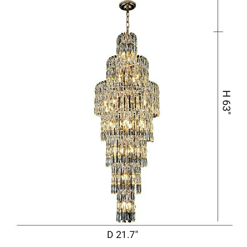 Luster Gaze Grand Lumina Crystal Staircase Chandelier - Background Shot