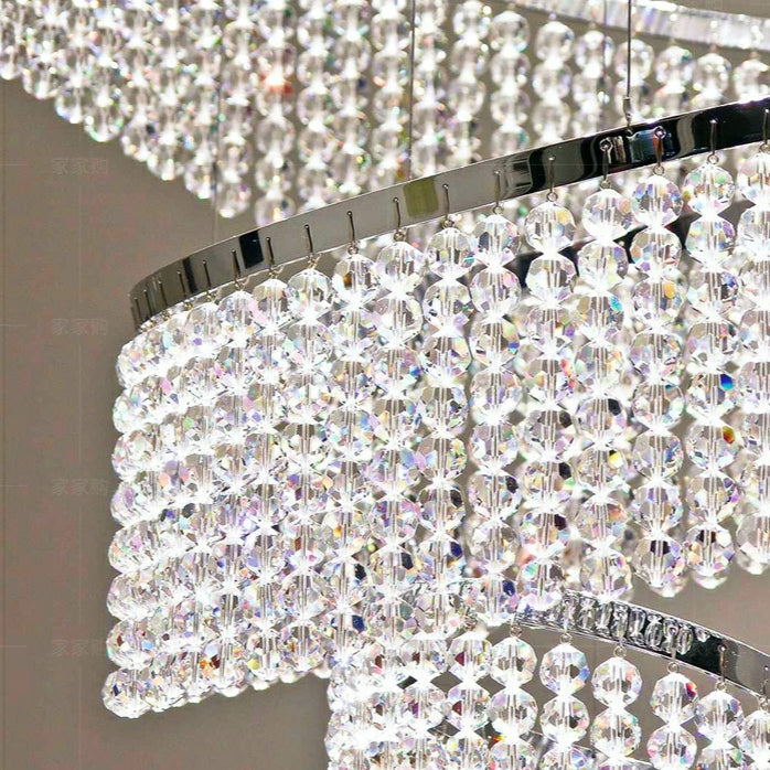 Luster Gaze Grand Lumina K9 Crystal Tassel Chandelier - Background Shot