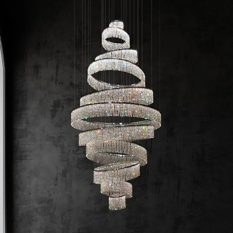 Luster Gaze Grand Lumina K9 Crystal Tassel Chandelier - Background Shot