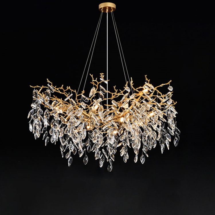 LG Gold Chandeliers Tree Branch Kitchen, Modern Crystal Chandelier