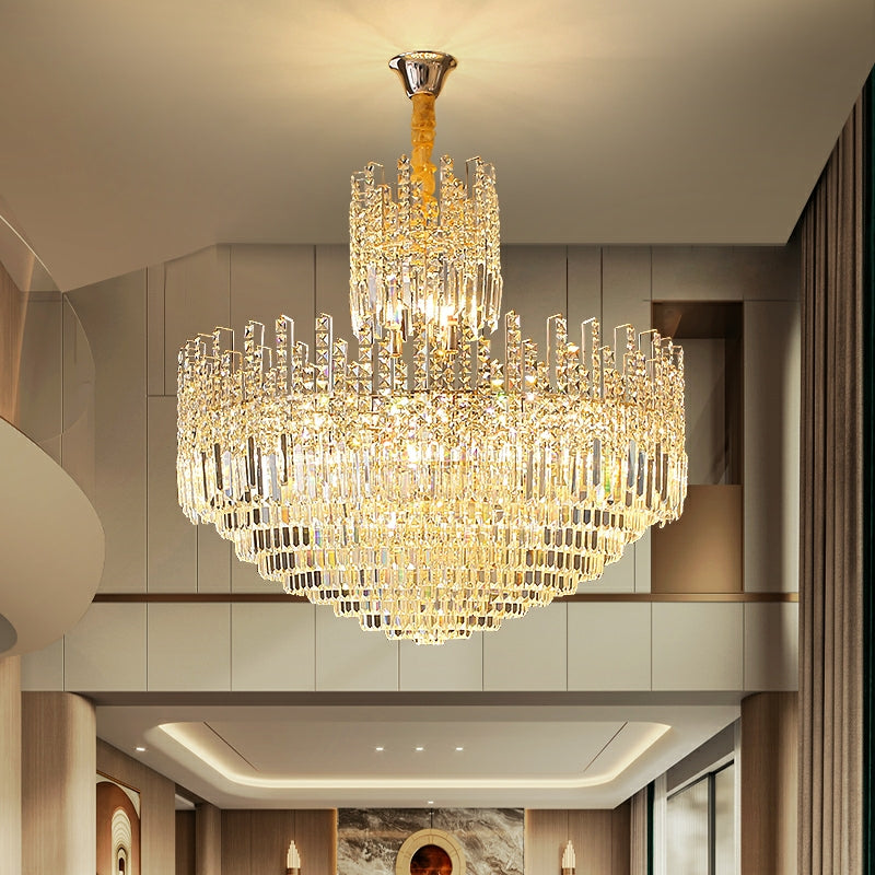 Luster Gaze Grand Lumina Round Crystal Chandelier - American ballroom or formal entertaining space