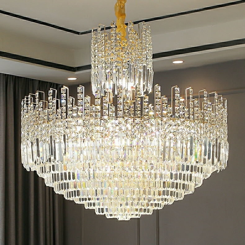 Luster Gaze Grand Lumina Round Crystal Chandelier - Background Shot