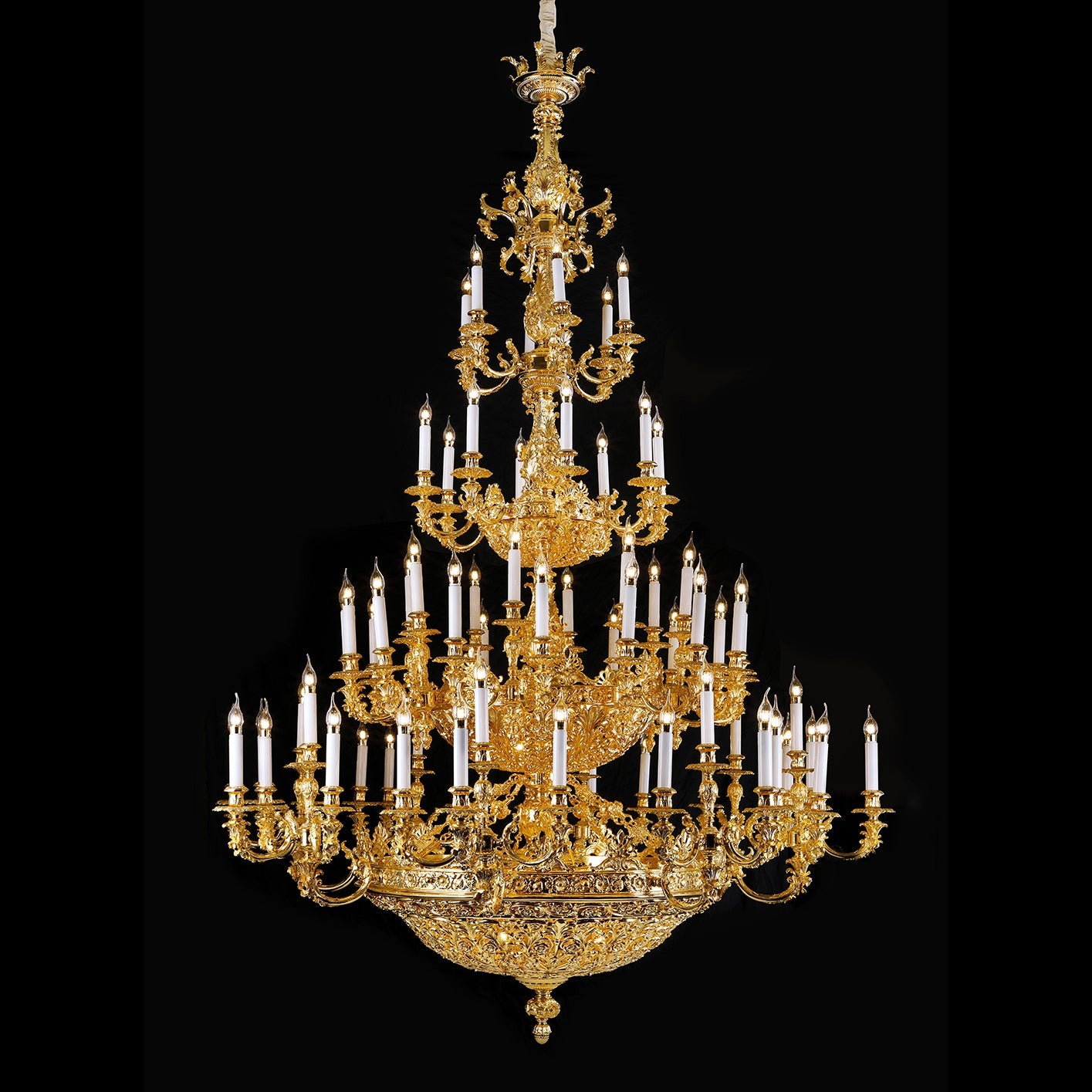 oversized brass chandelier