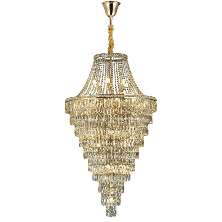 Luster Gaze Grand Radiance Tiered K9 Crystal Chandelier - Background Shot