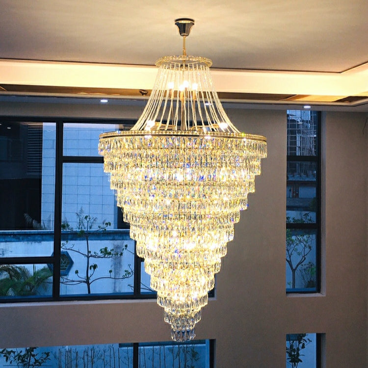 Luster Gaze Grand Radiance Tiered K9 Crystal Chandelier - grand American estate foyer