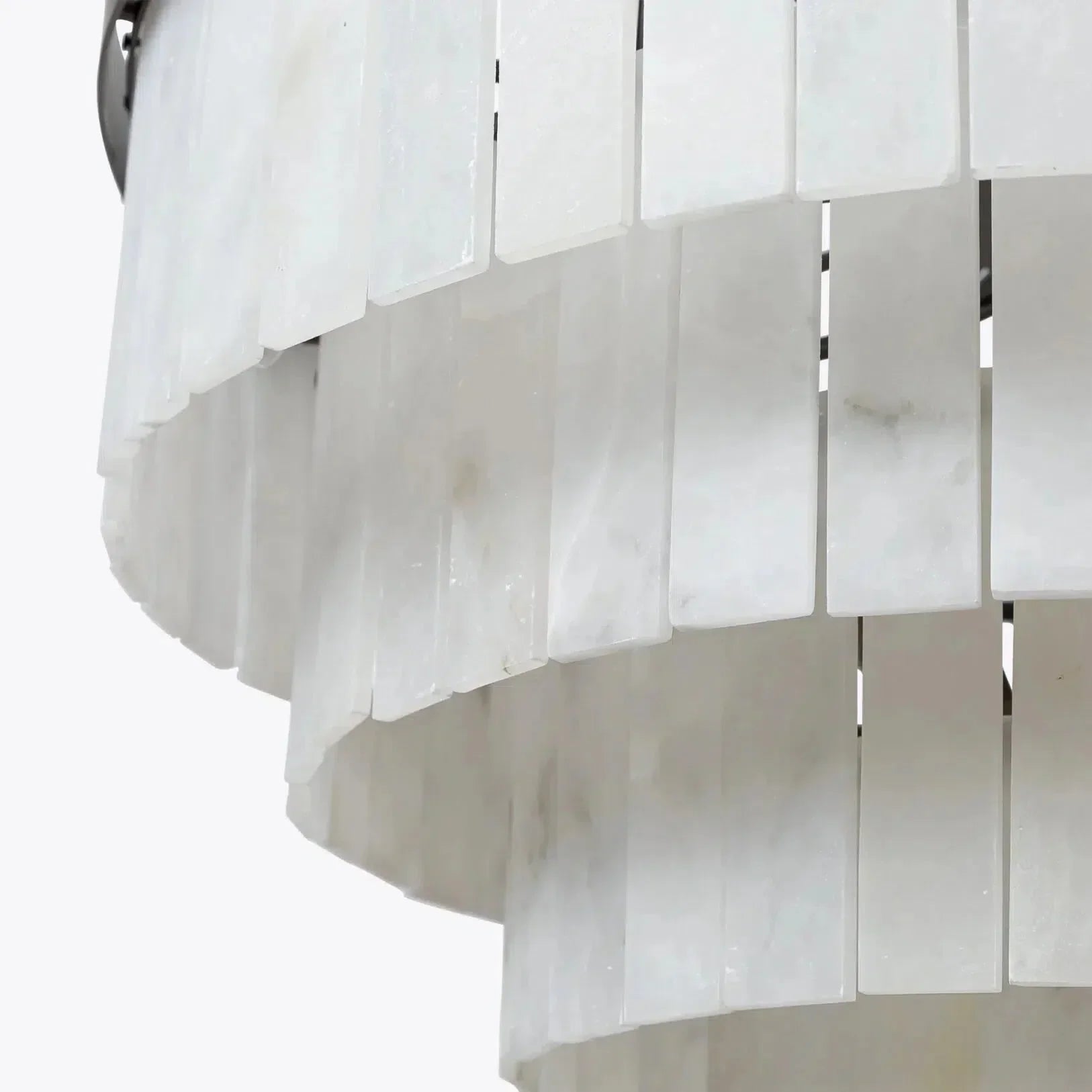 Modern Alabaster Tiered Chandelier