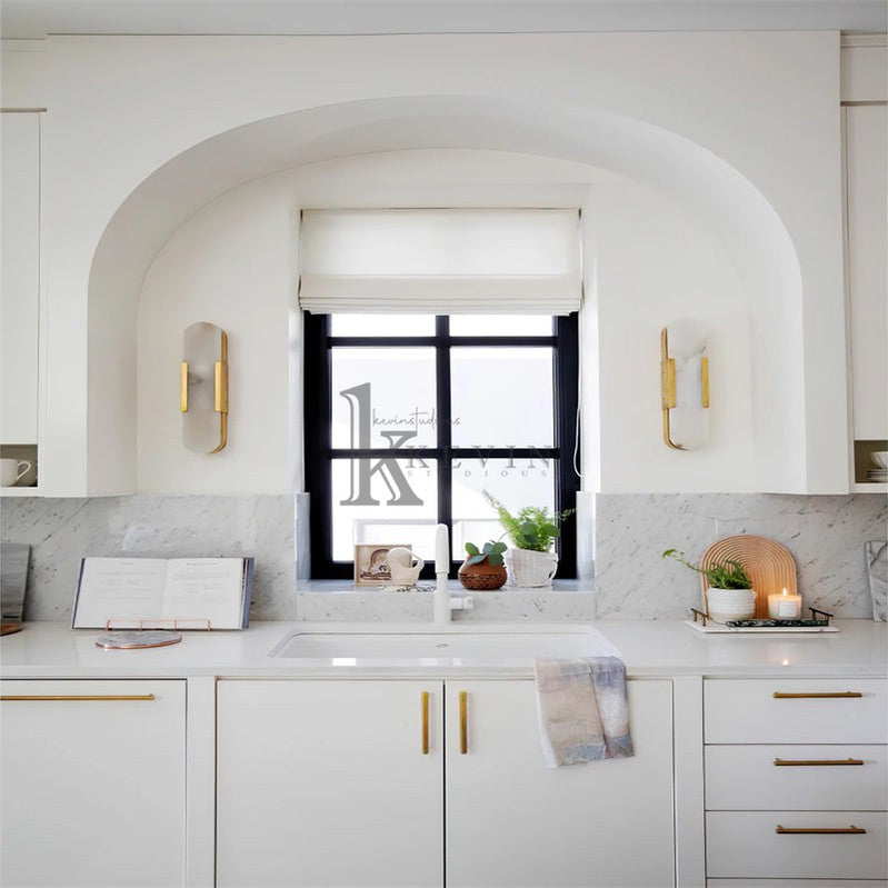 Koltin Melange Elongated Alabaster Wall Sconce wall sconce for bedroom,wall sconce for dining room,wall sconce for stairways,wall sconce for foyer,wall sconce for bathrooms,wall sconce for kitchen,wall sconce for living room Luster Gaze