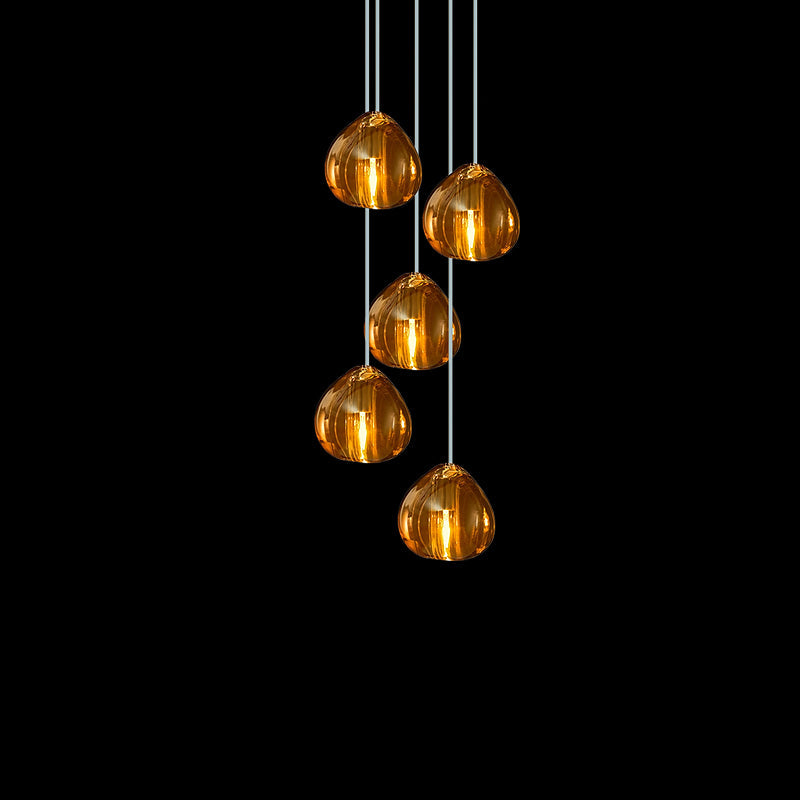 Cherry Crystal Spiral Chandelier