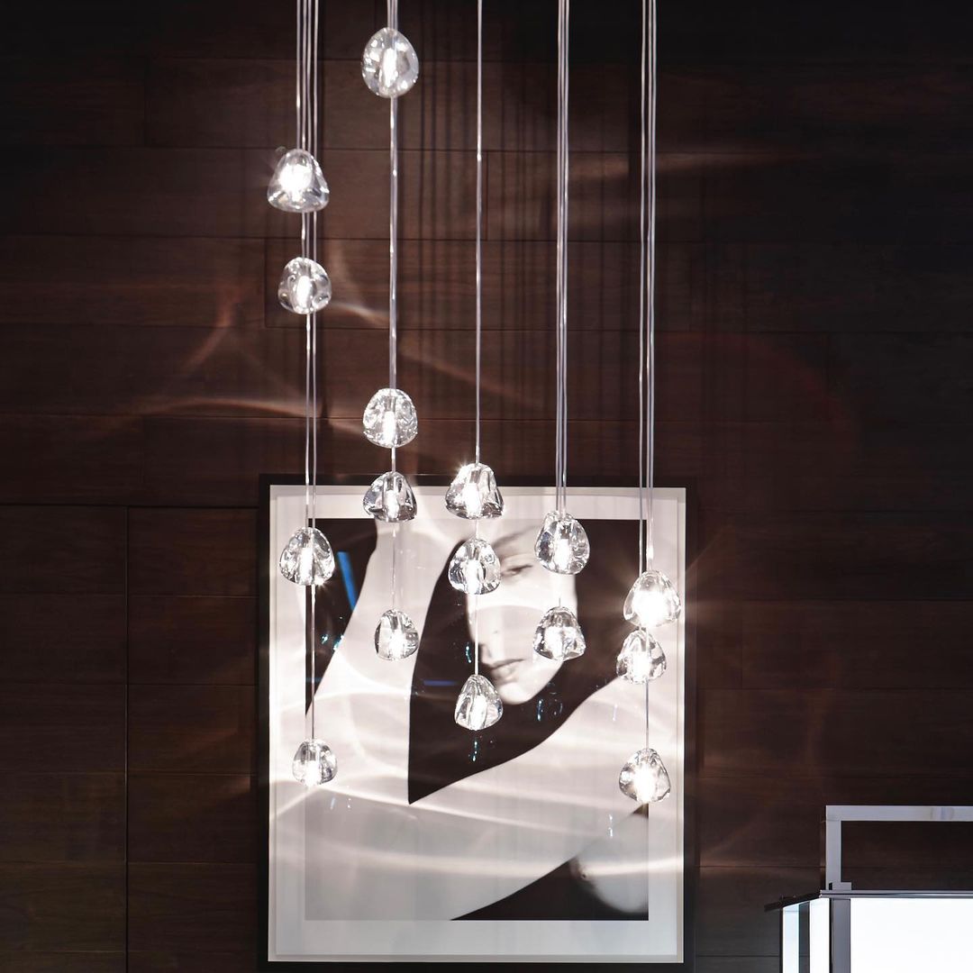 Cherry Crystal Spiral Chandelier