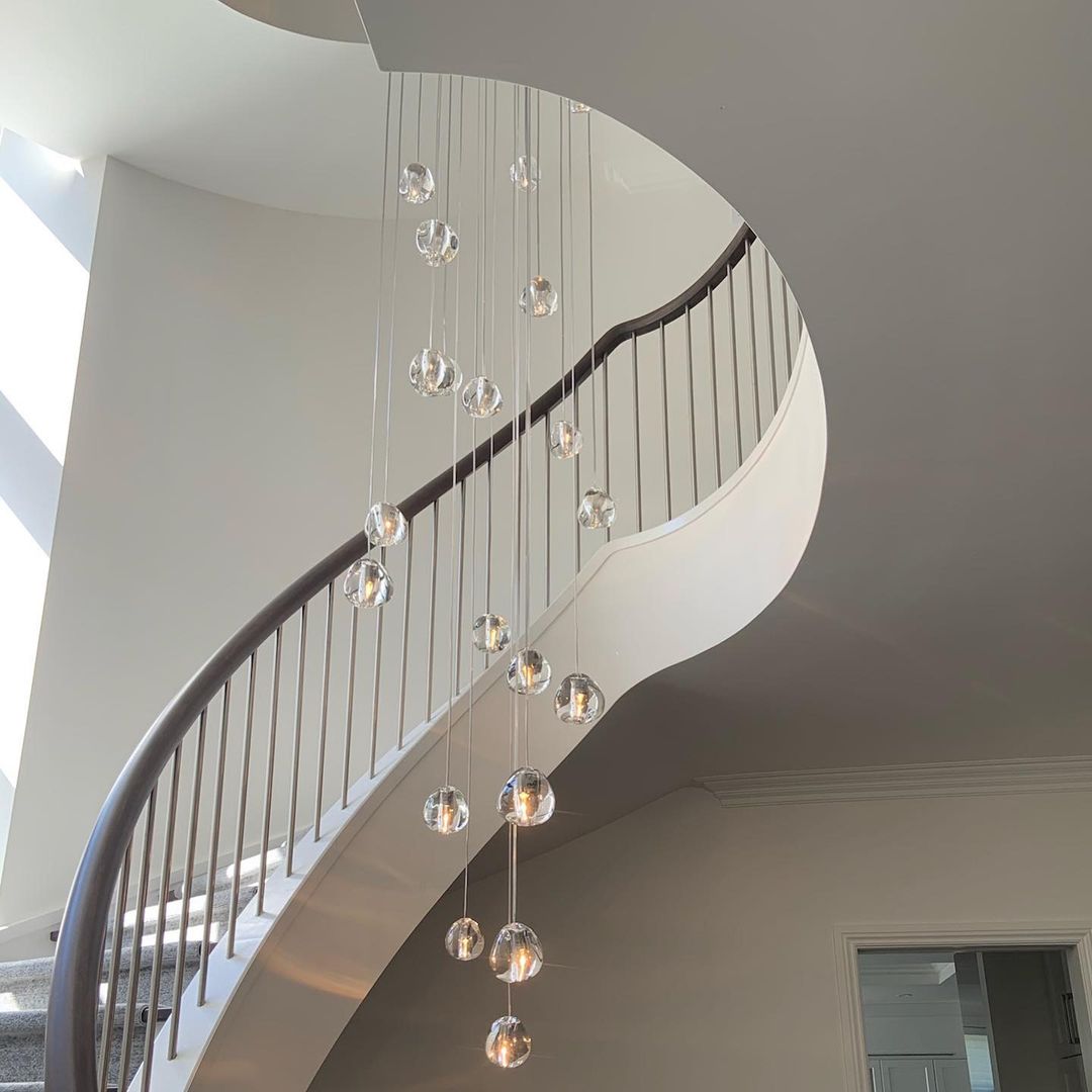 Cherry Crystal Spiral Chandelier
