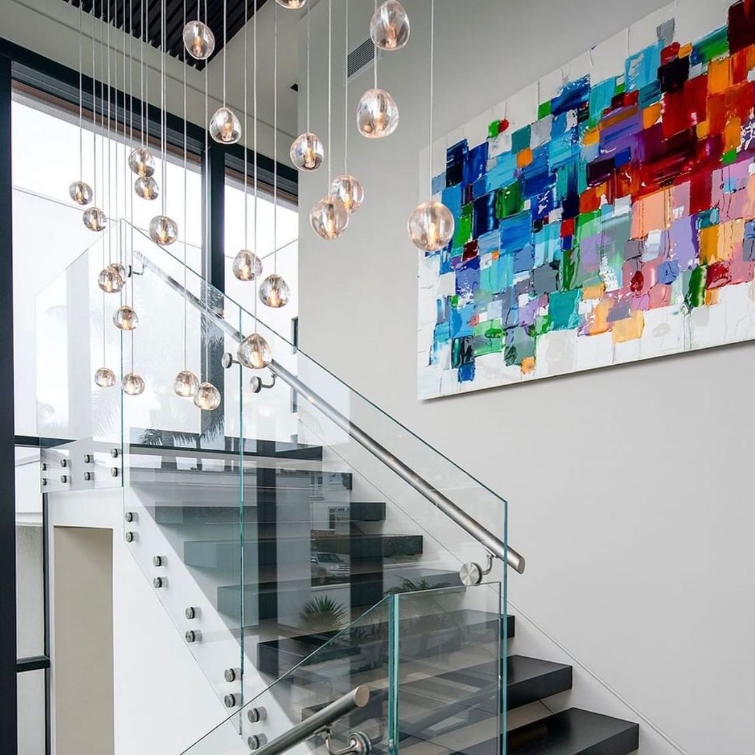 Cherry Crystal Spiral Chandelier