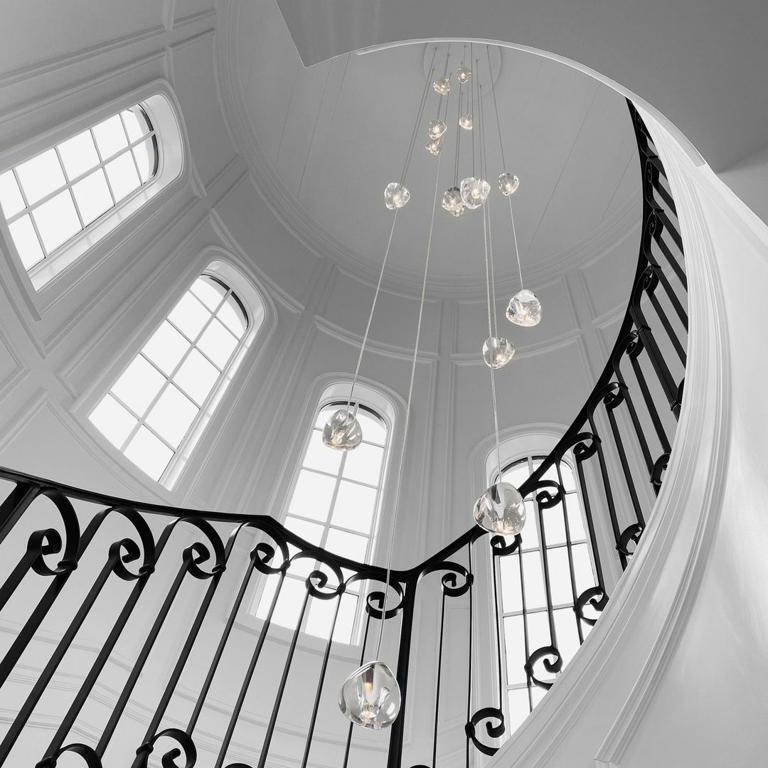 Cherry Crystal Spiral Chandelier
