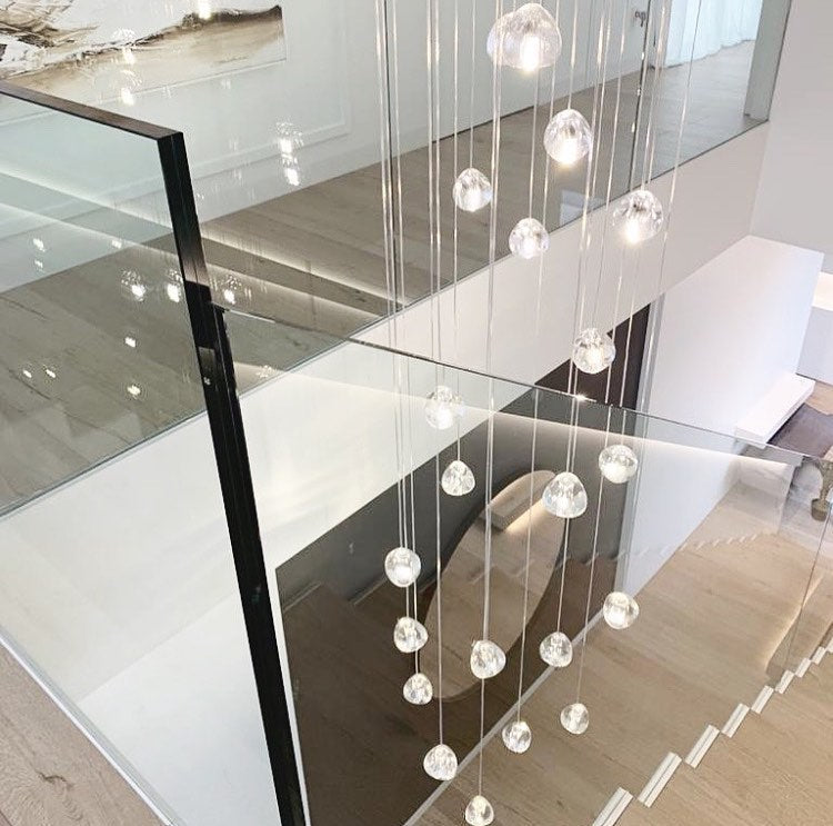 Cherry Crystal Spiral Chandelier