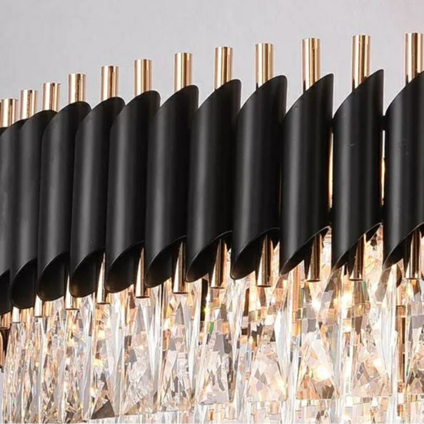 Luster Gaze Grand Obsidian K9 Crystal Round Chandelier - Background Shot