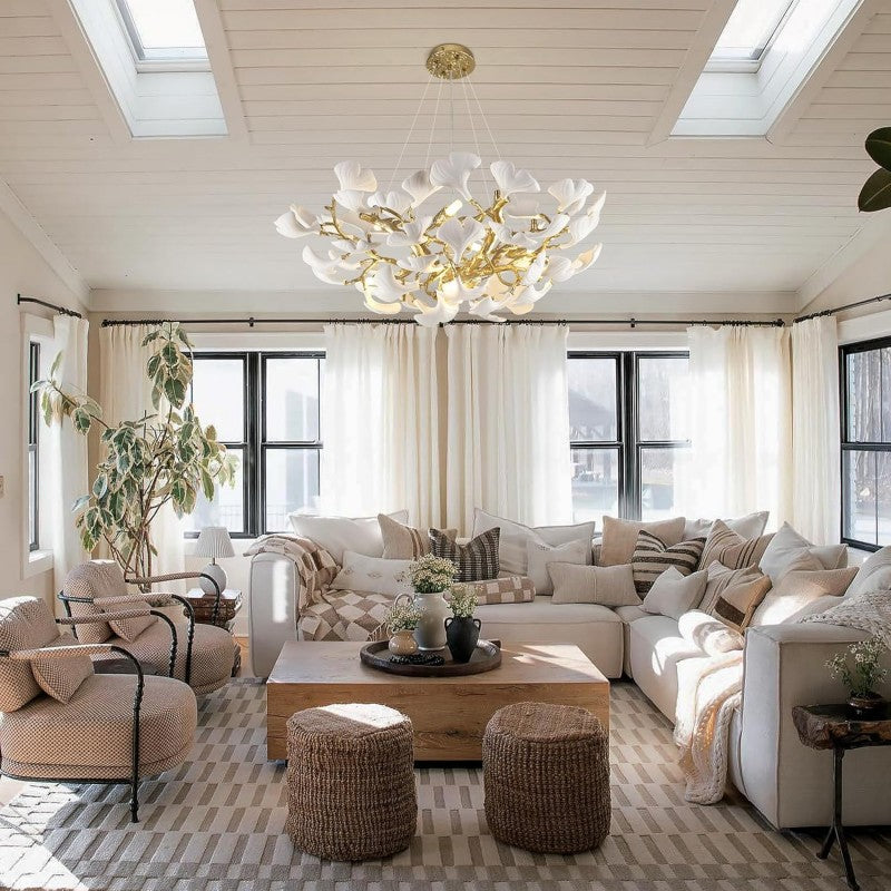 Ceramic Ginkgo Leaf Branches Chandelier