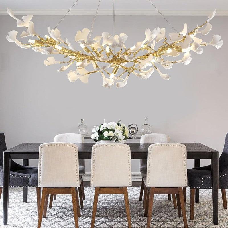 Ceramic Ginkgo Leaf Branches Chandelier