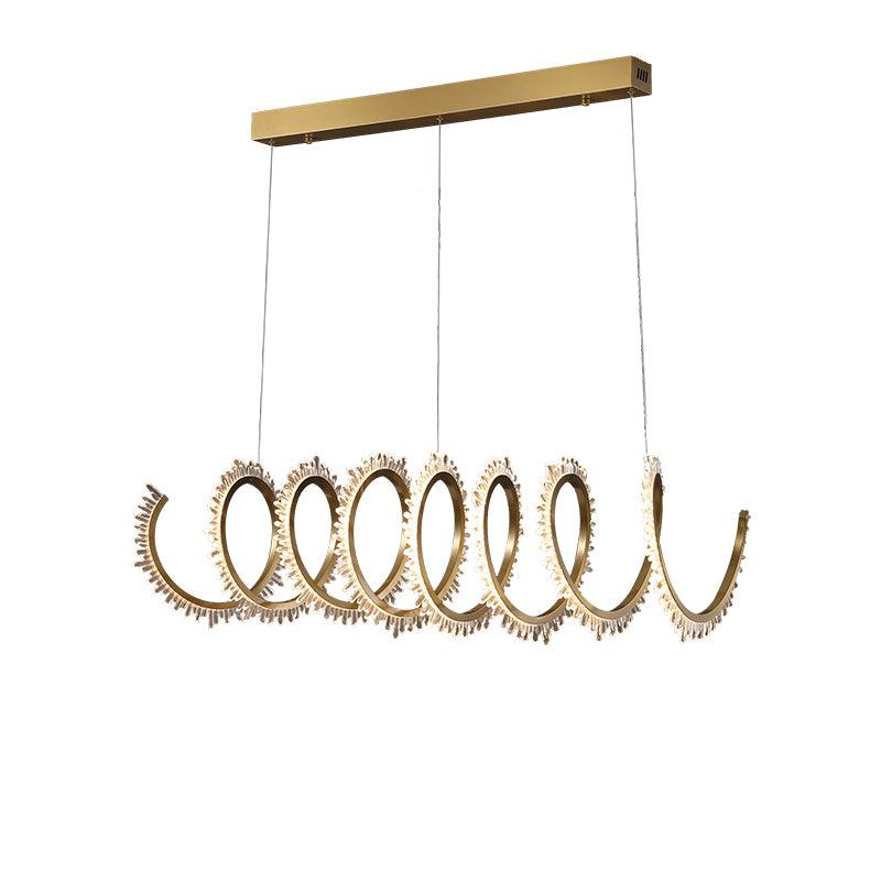 Besy Modern Spiral Crystal Chandelier for Dining Room