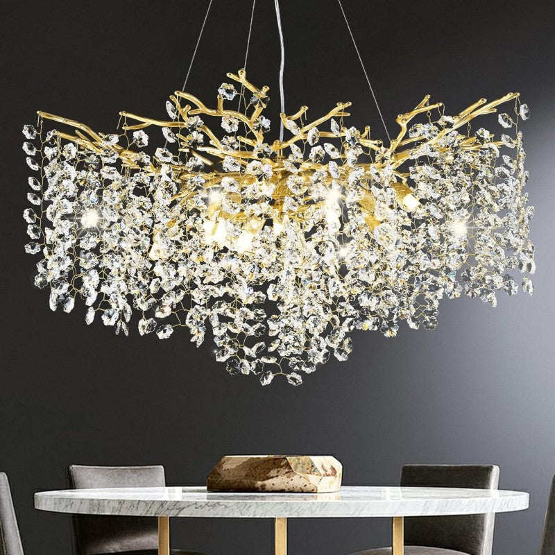 Branch Modern Tree Crystal Chandelier 55"L 30"D 40"D