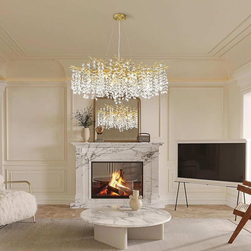 Branch Modern Tree Crystal Chandelier 55"L 30"D 40"D