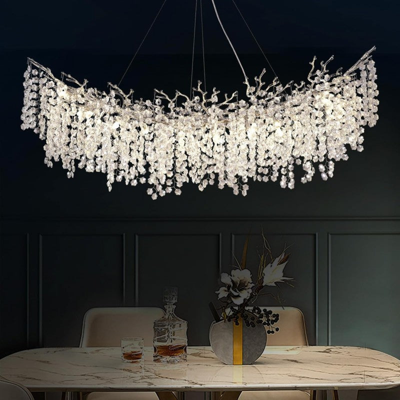 Branch Modern Tree Crystal Chandelier 55"L 30"D 40"D