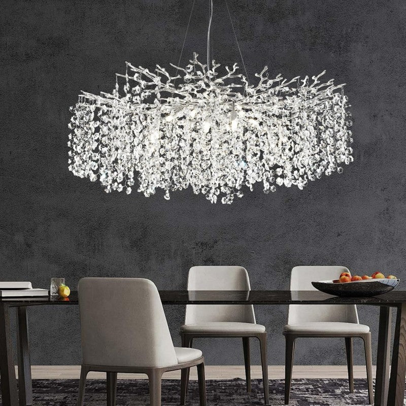 Branch Modern Tree Crystal Chandelier 55"L 30"D 40"D