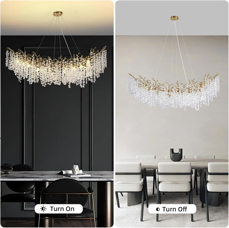 Branch Modern Tree Crystal Chandelier 55"L 30"D 40"D