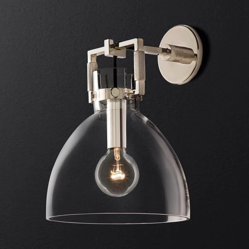 Mechanic Glass Cloche Bedroom Sconce 10''