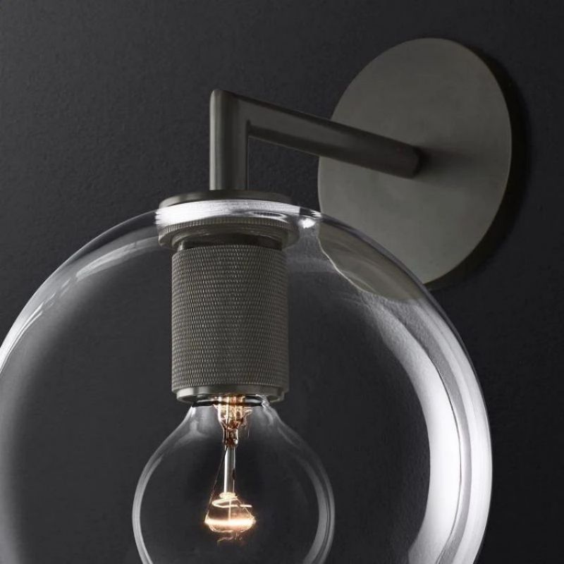 Mechanic Globe Shade Bedroom Sconce