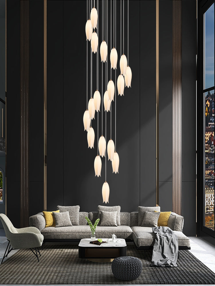 Elegant Flower Chandelier For Foyer/ Staircase