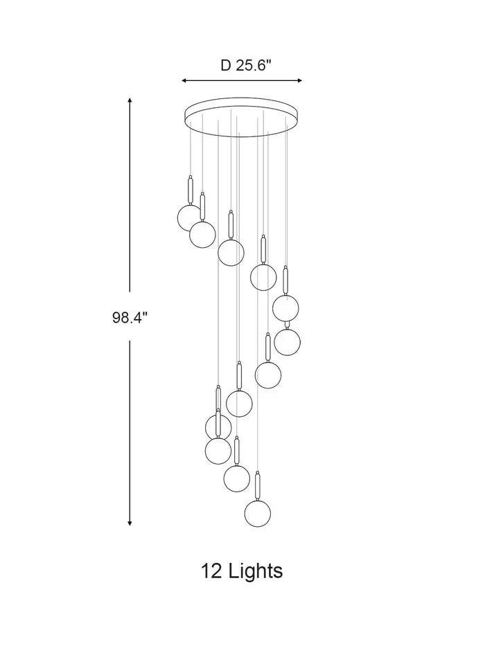 Extra Large Nordic Minimalist Long Pendant Light for Spiral Staircase/High-ceiling Room