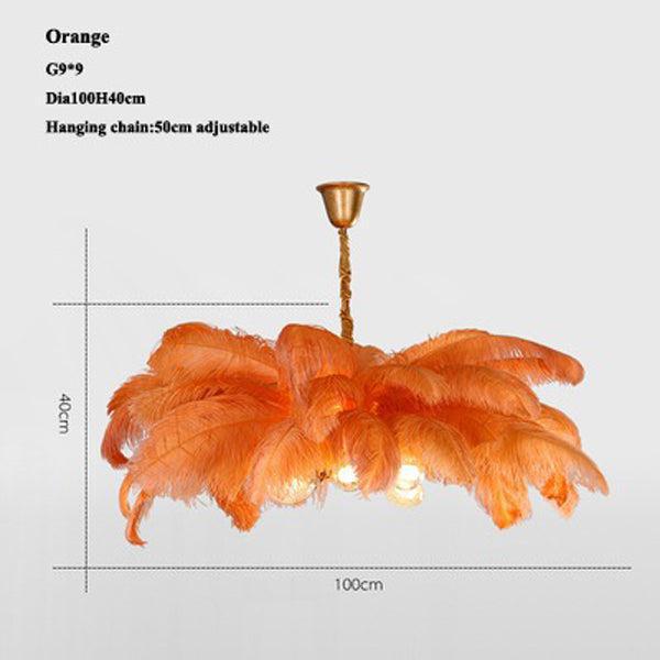 Luster Gaze Veridian Plume Brass Feather Chandelier - Background Shot