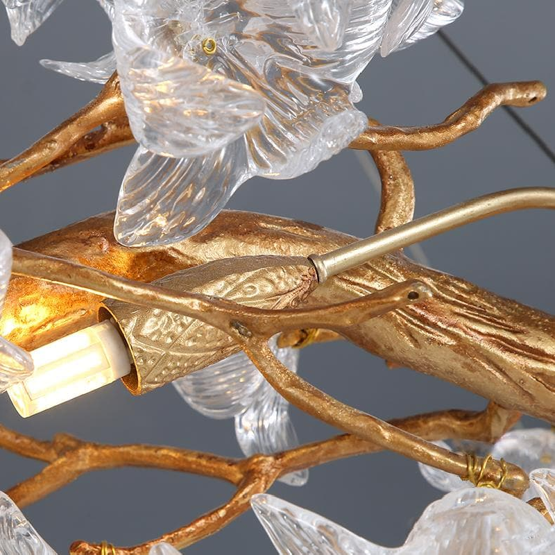 Luster Gaze Gilded Bloom Crystal Branch Chandelier - Background Shot