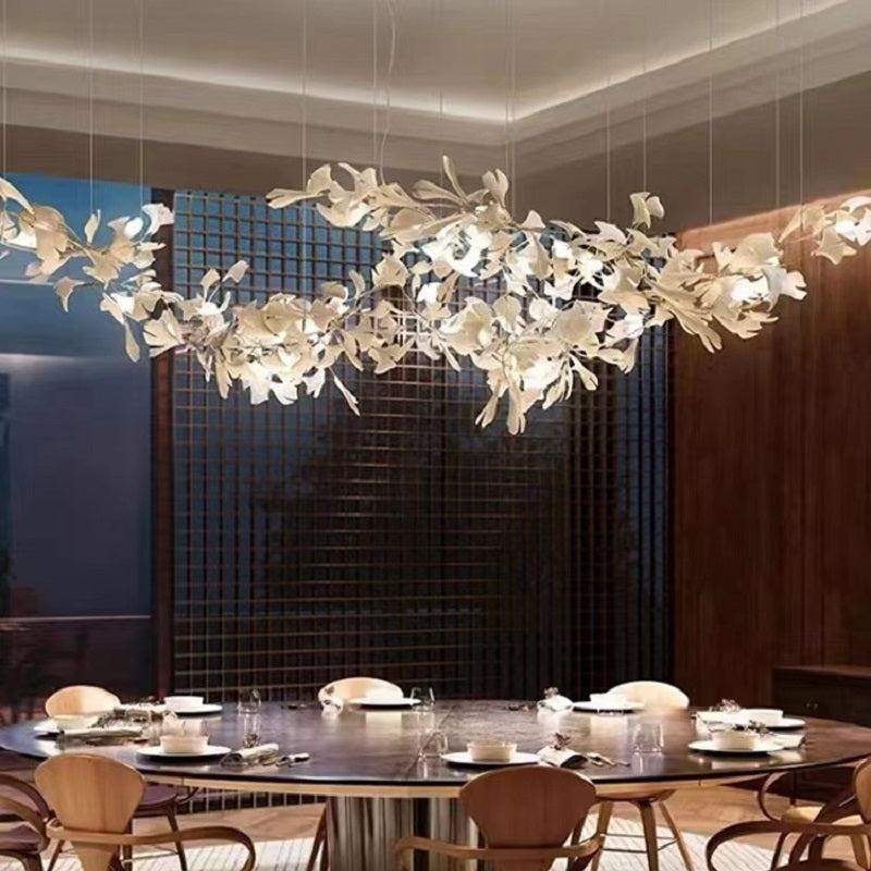 Modern Porcelain Ginkgo Branch Chandelier