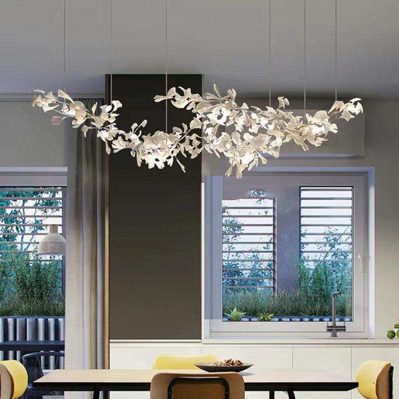 Modern Porcelain Ginkgo Branch Chandelier