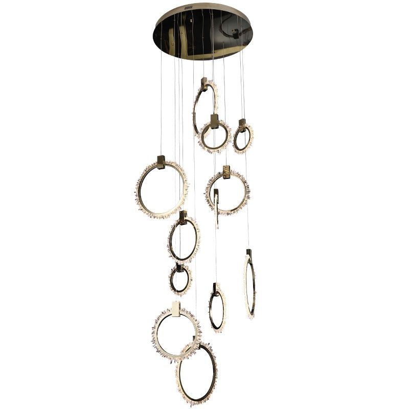 Luster Gaze Radiant Aura 12-Ring Crystal Chandelier - Background Shot
